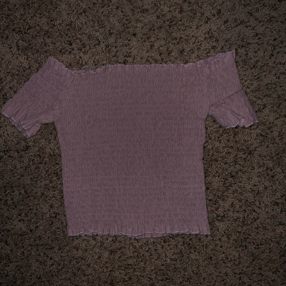 Pink off shoulder crop top